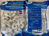 Frozen White Shrimp PD Tail Off , all size , IQF . Packed 10/2# , IQF , India, Farm Raised